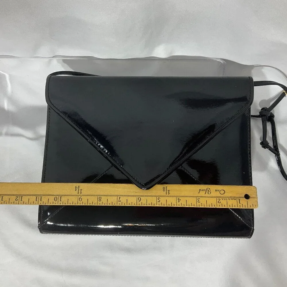 Vintage Furst College Patent "Leather" Envelope Purse Shoulder Bag - Picture 10 of 11